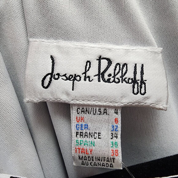 Joseph Ribkoff Black Retro Print Sheath Dress Size 4 - Picture 9 of 11